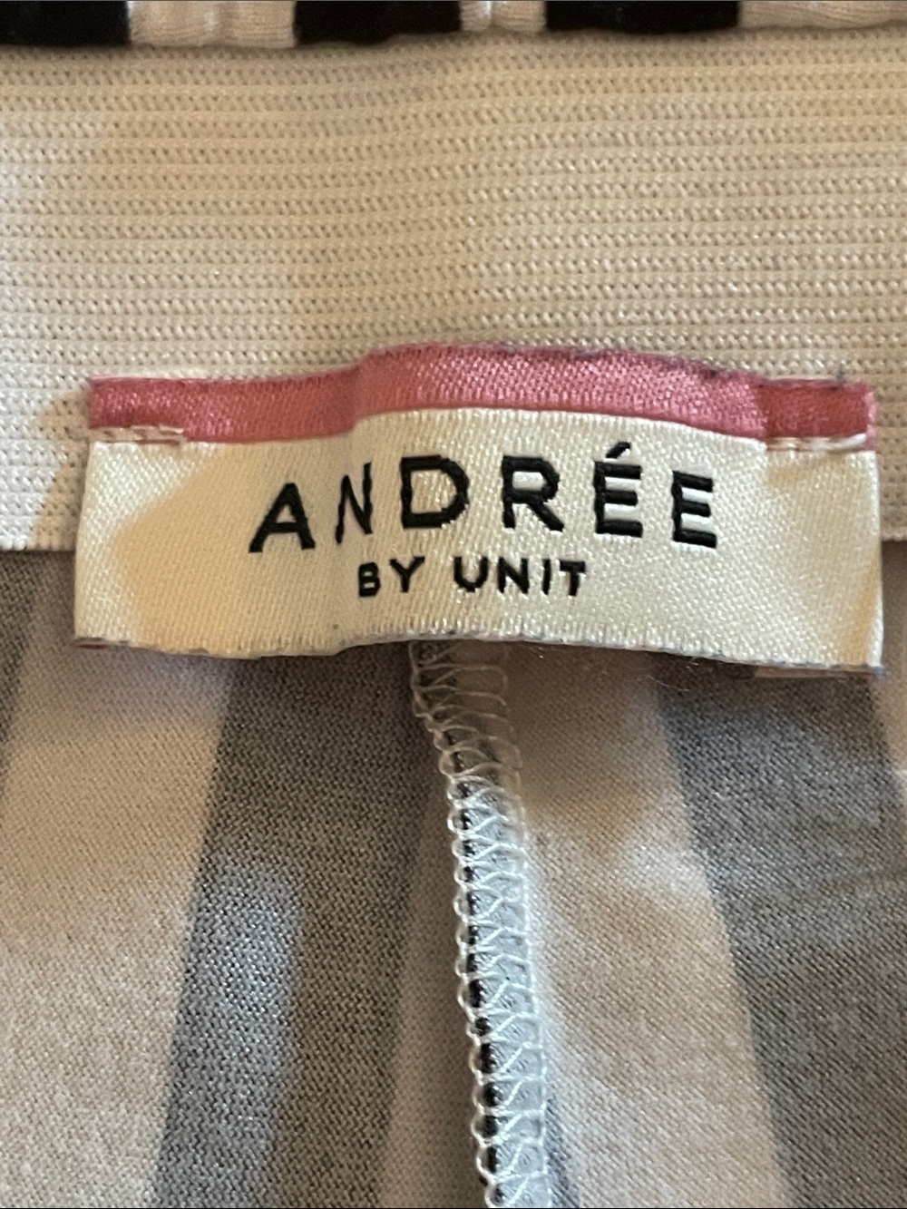 ANDREE BY UNIT Black and White Vertical Stripe Flare Pants - Picture 2 of 4